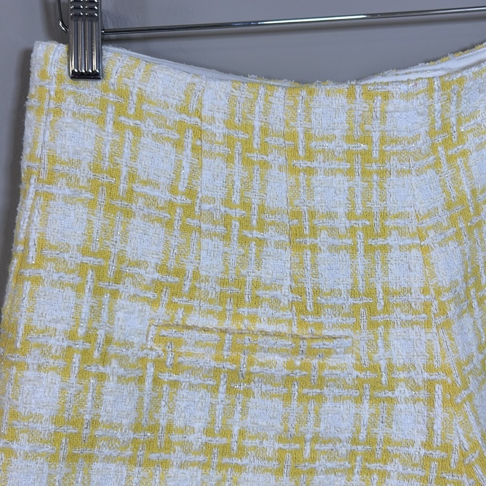 Veronica Beard Jazmin Short Tweed Pale Yellow White Wide Leg High Waist Sz 6 NEW - Picture 6 of 16